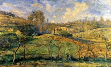 3月 太陽ポントワーズ 1875年 カミーユ・ピサロ 風景 Oil Paintings